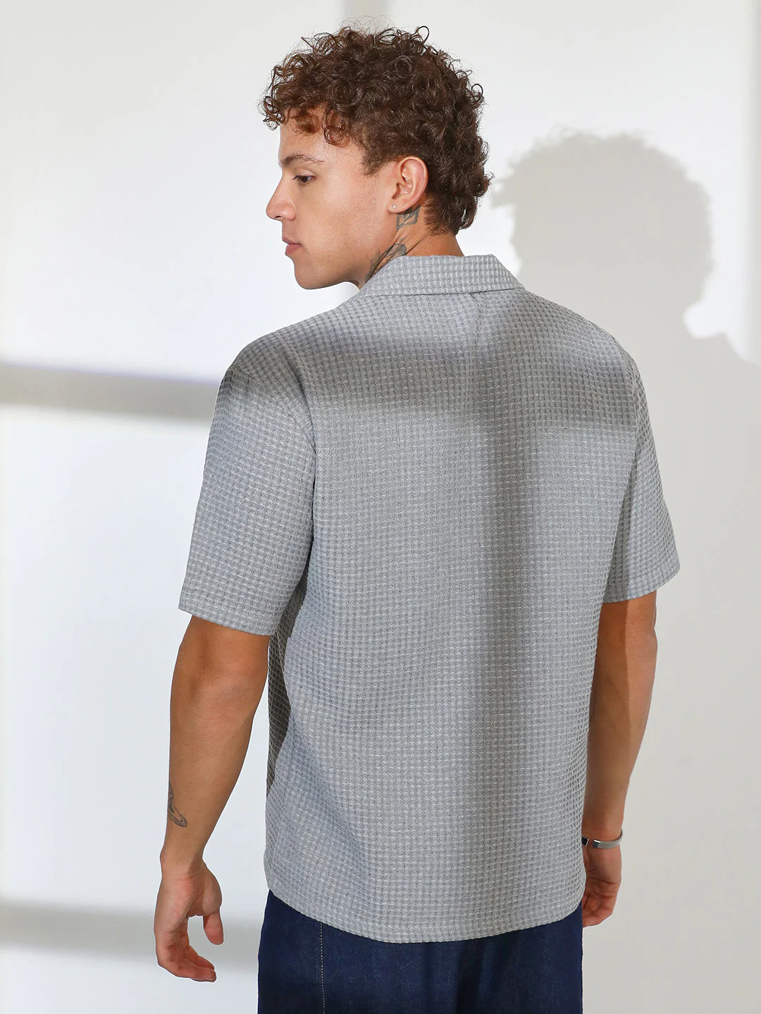 Waffle-Knit Oversized Shirt - Image 4