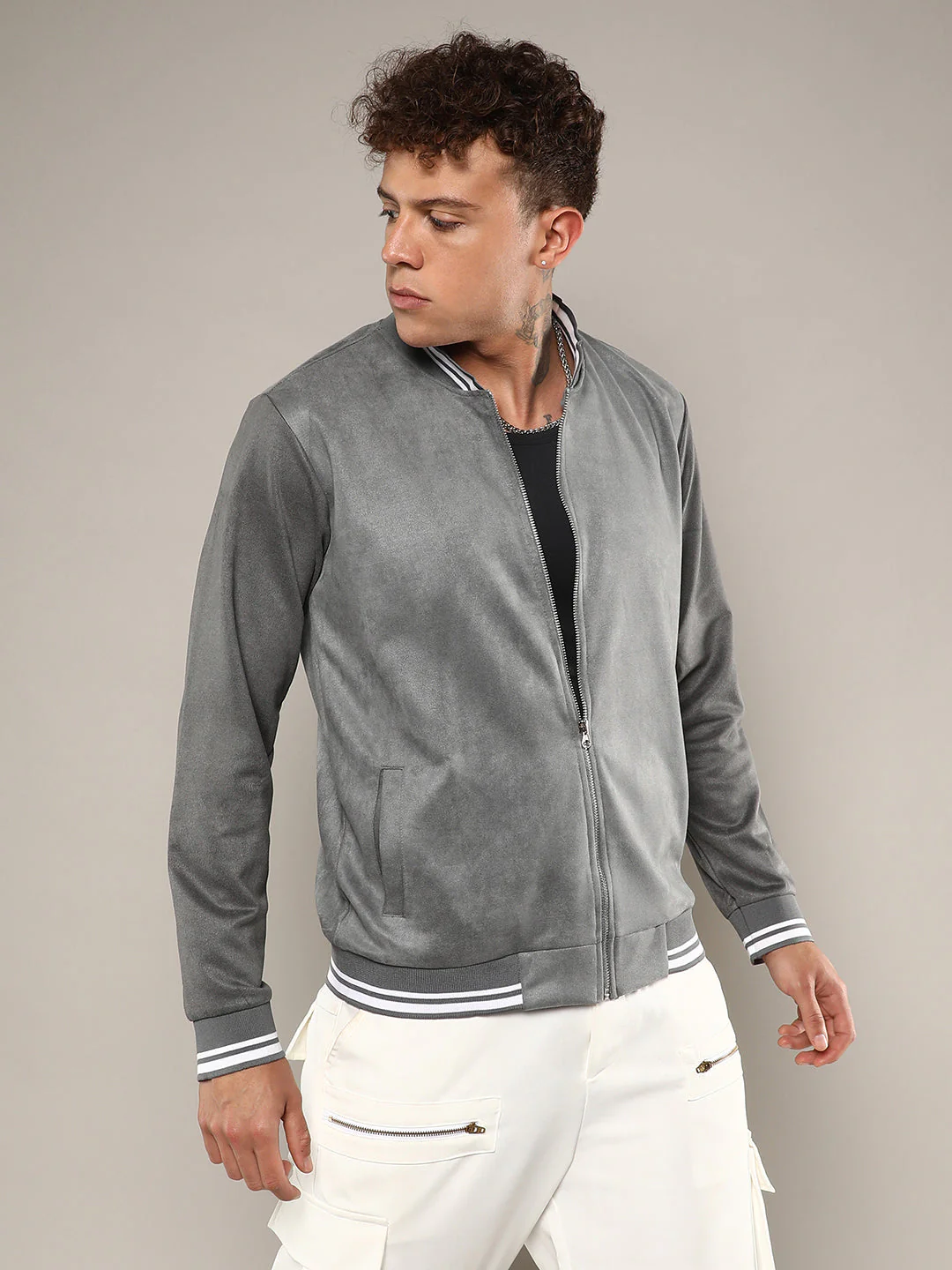 Zip-Front Baseball Jacket - Image 3