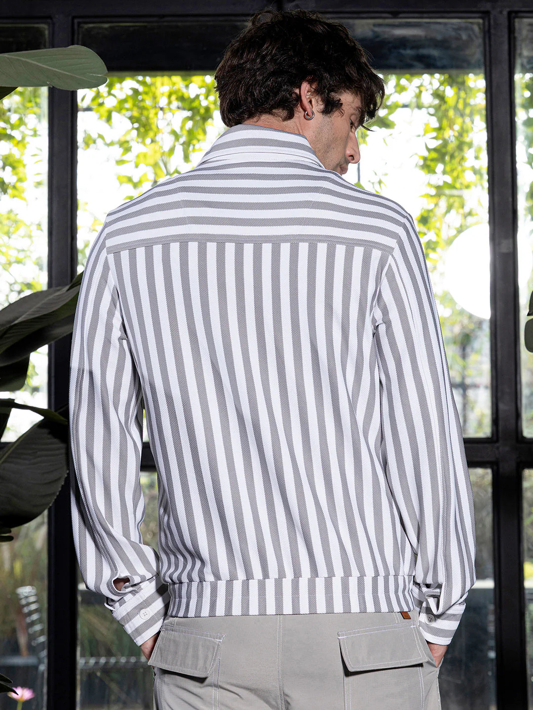 Zip-Front Candy-Striped Jacket - Image 4