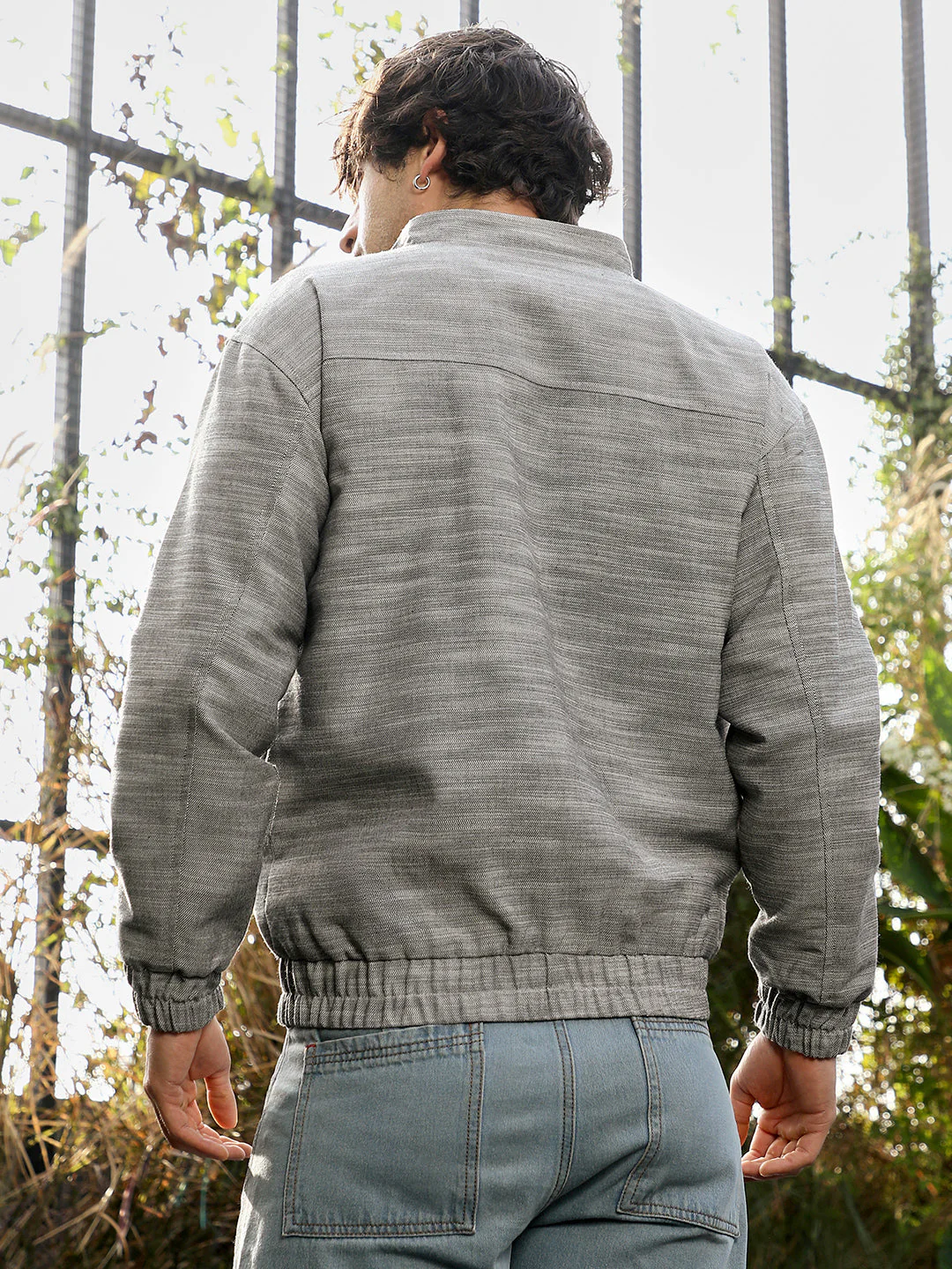 Zip-Front Heathered-Knit Jacket - Image 4
