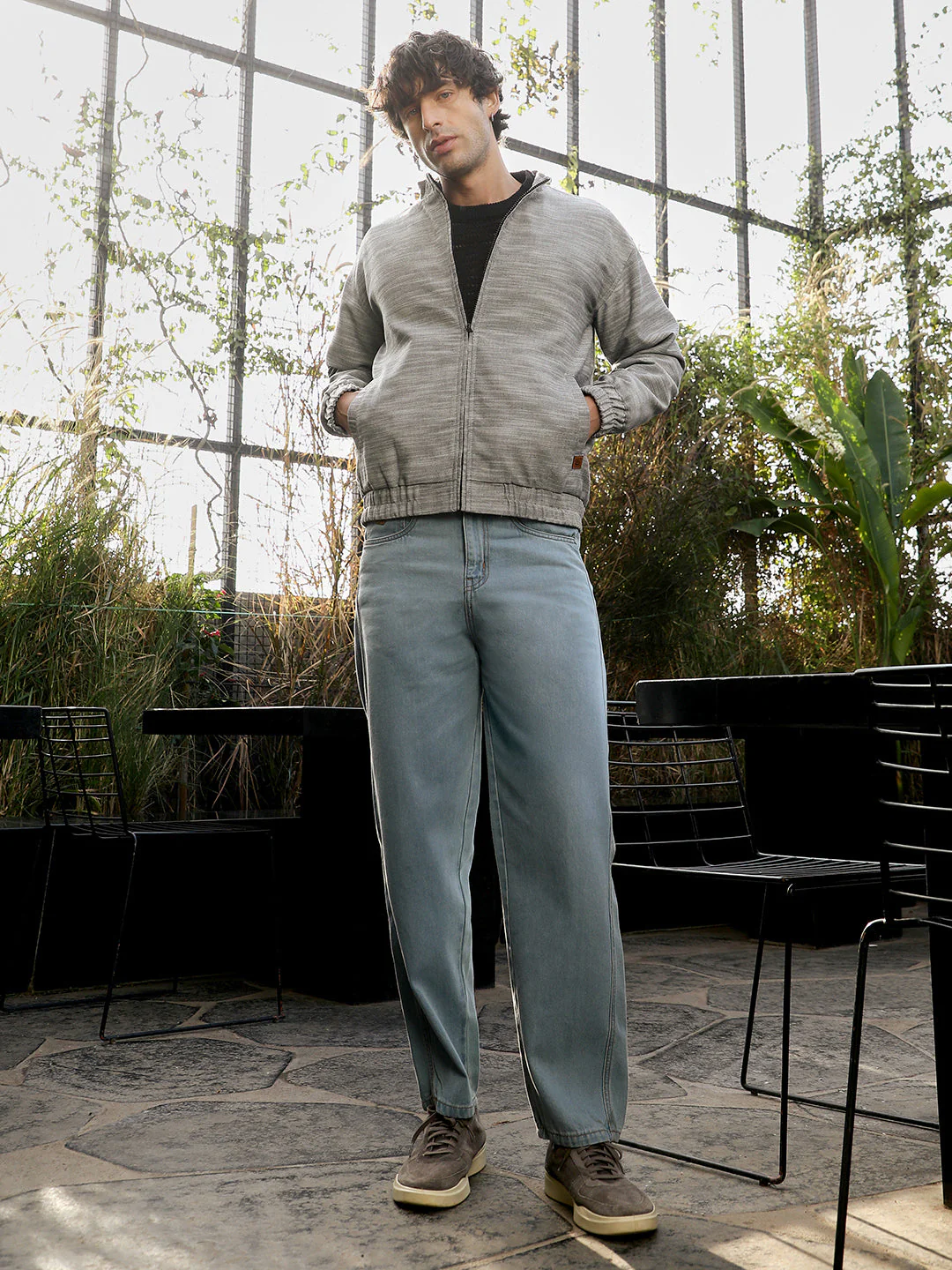 Zip-Front Heathered-Knit Jacket - Image 5