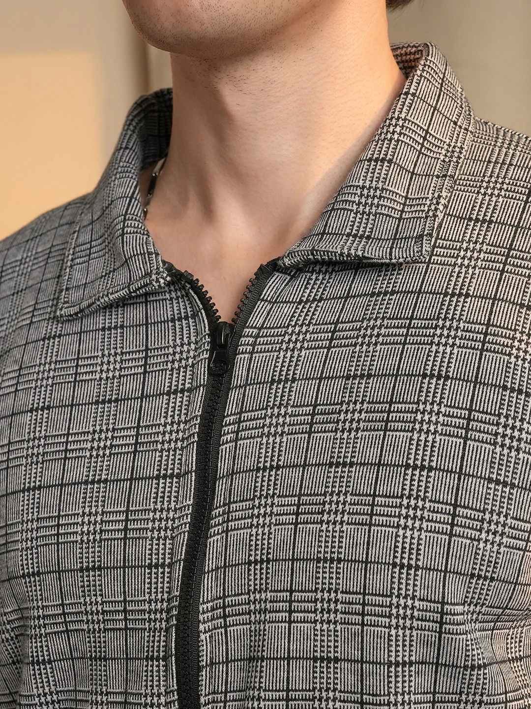 Zip-Front Tartan Plaid Jacket - Image 7