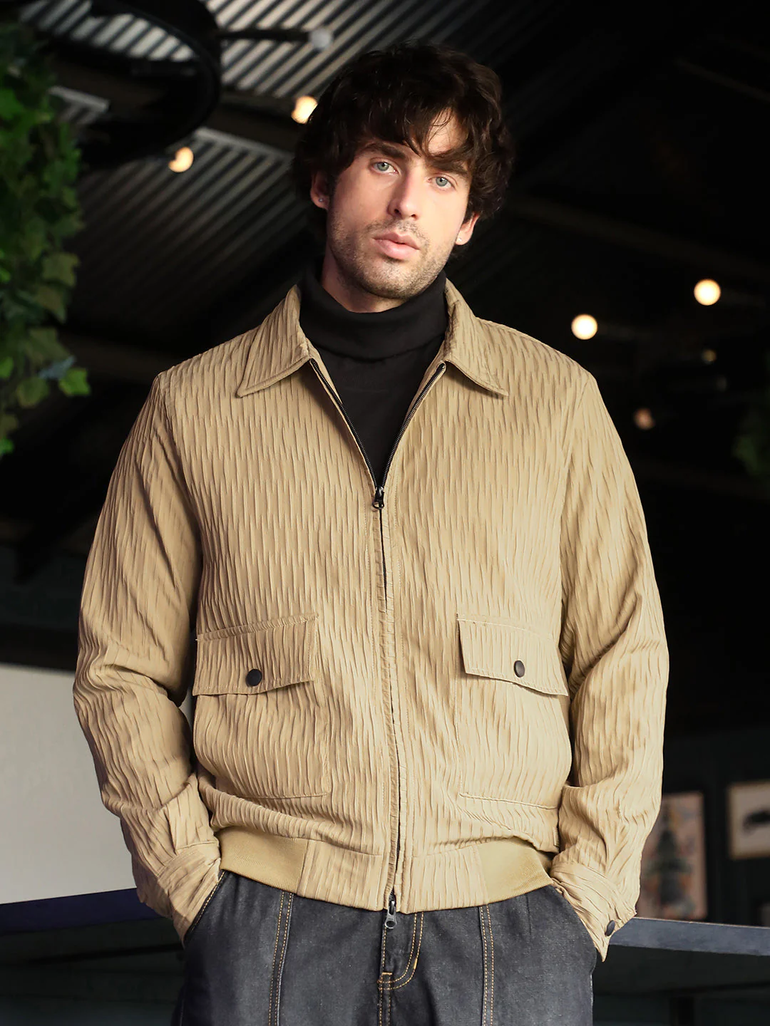 Zip-Front Crease-Tactile Jacket - Image 2