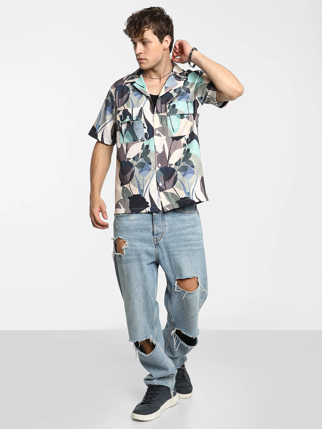 Artistic Bloom Oversized Shirt - Image 12