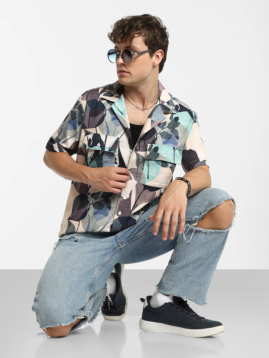 Artistic Bloom Oversized Shirt - Image 13