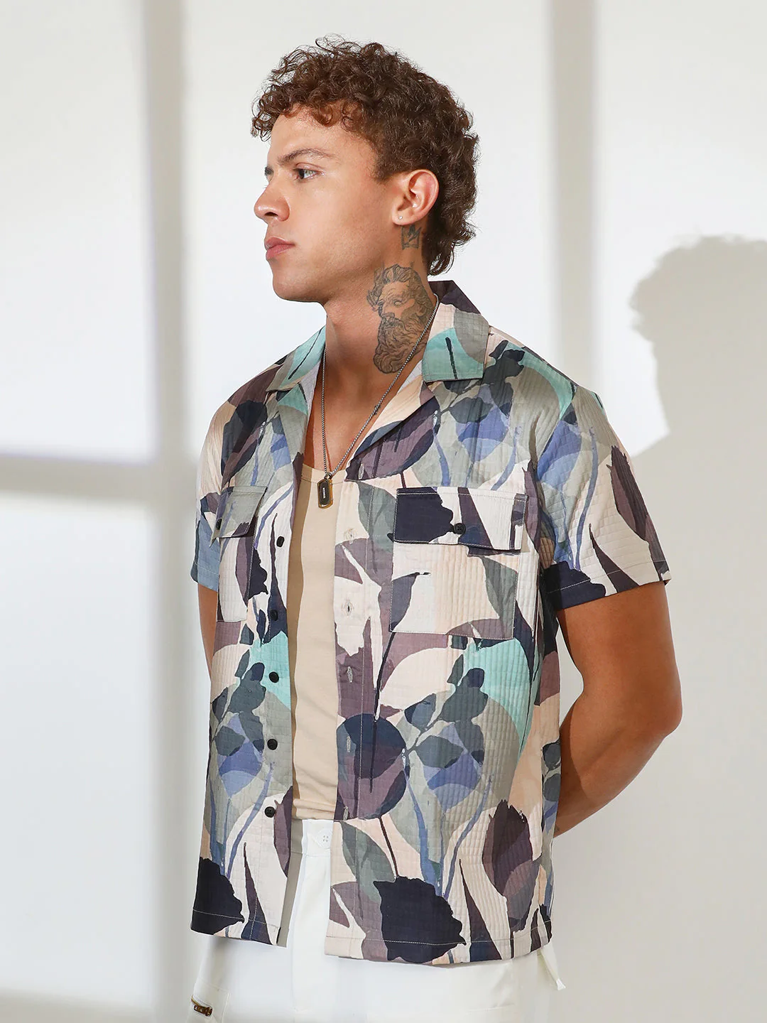 Artistic Bloom Oversized Shirt - Image 3
