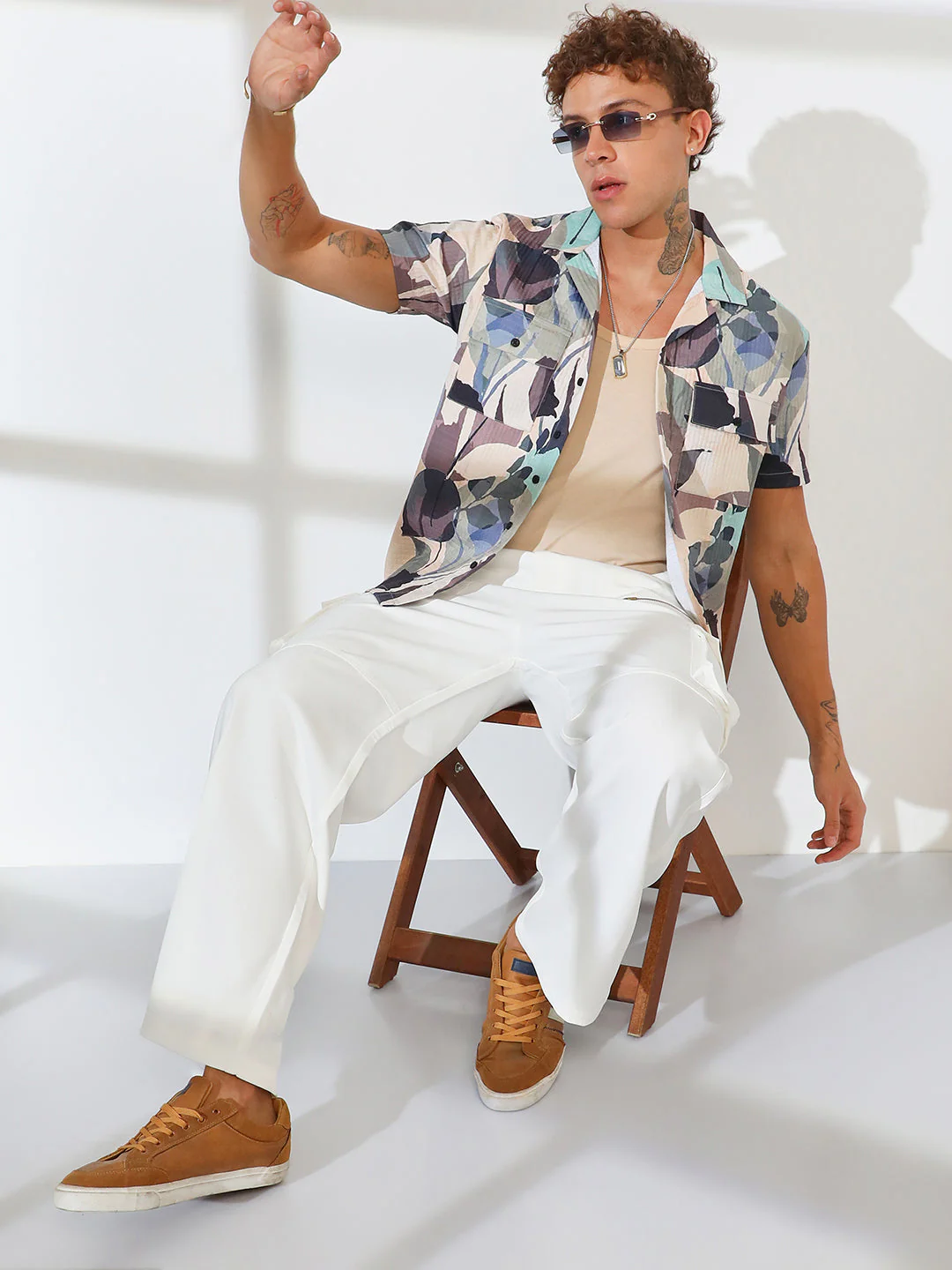 Artistic Bloom Oversized Shirt - Image 6