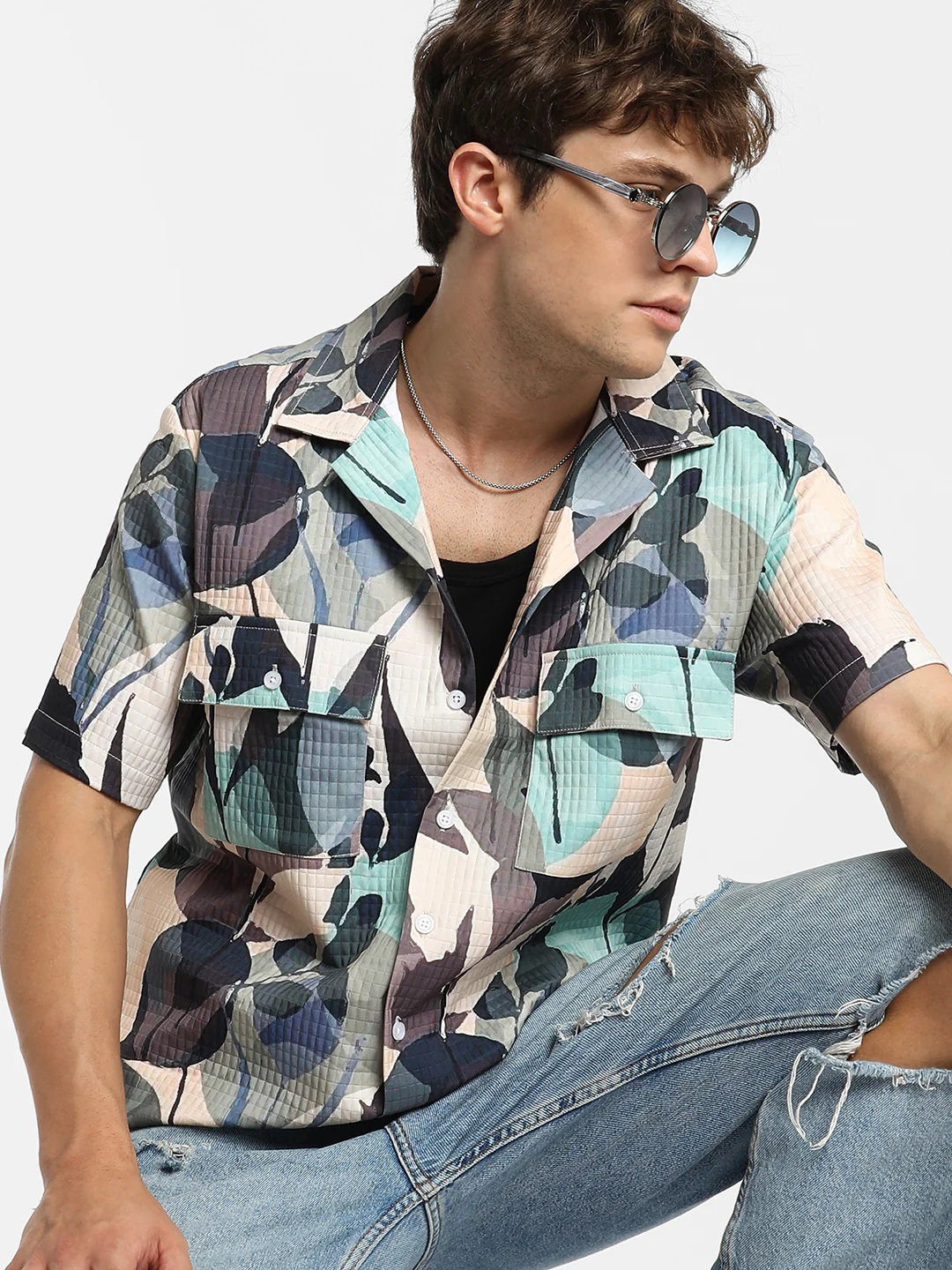 Artistic Bloom Oversized Shirt - Image 8