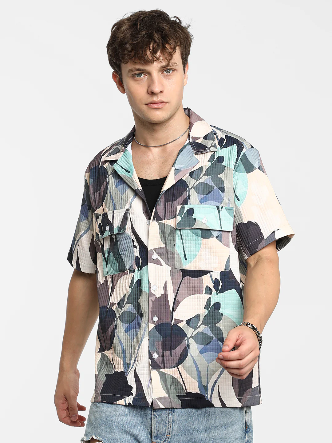 Artistic Bloom Oversized Shirt - Image 9