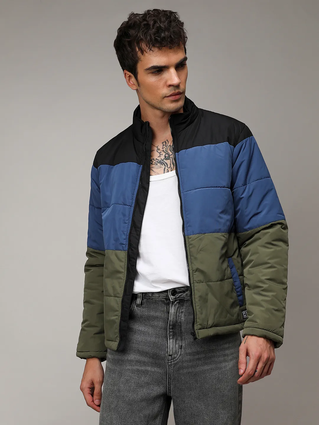 Contrast Panel Puffer Jacket - Image 9
