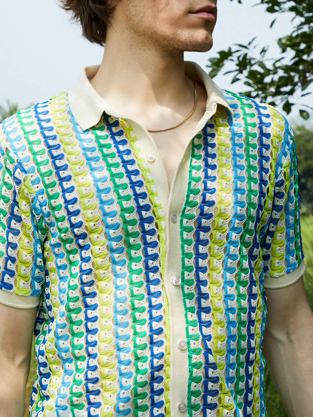 Loop-Stripe Knit Shirt - Image 7