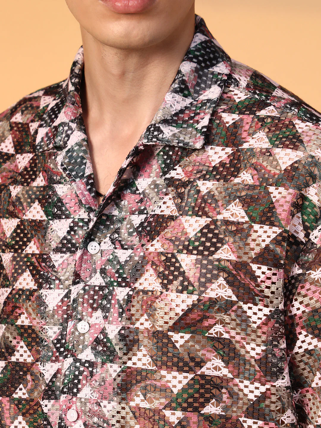 Overlap Knit Oversized Shirt - Image 7