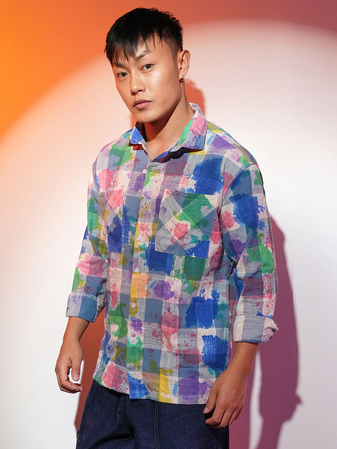 Splash Check Oversized Shirt - Image 3
