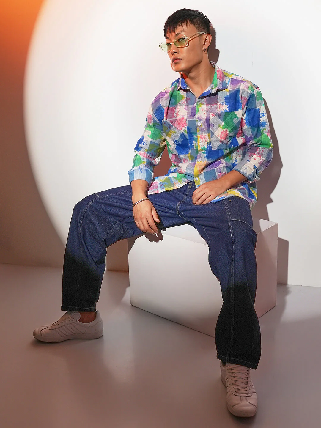 Splash Check Oversized Shirt - Image 6
