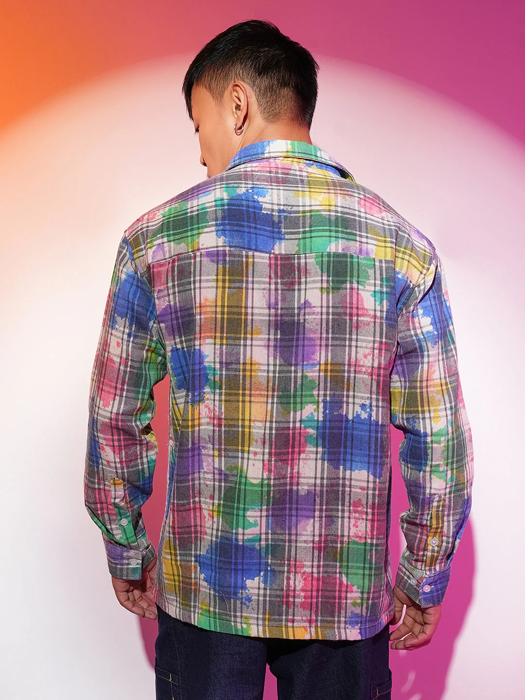 Splash Plaid Oversized Shirt - Image 4