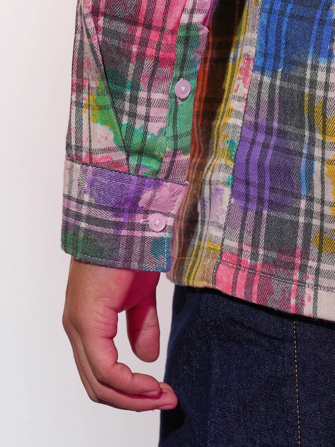 Splash Plaid Oversized Shirt - Image 8