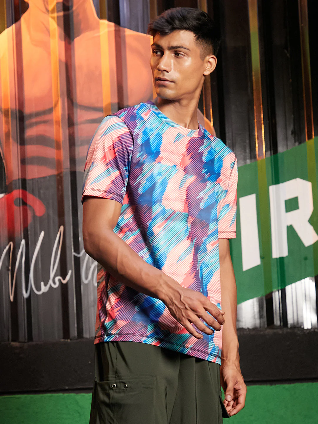 Vertical Abstract Activewear T-Shirt - Image 3