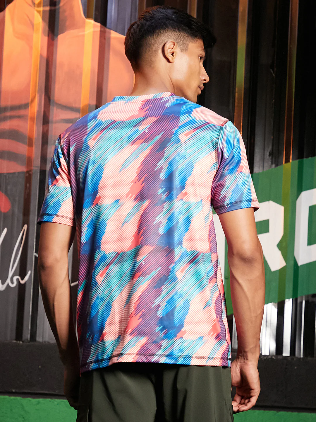 Vertical Abstract Activewear T-Shirt - Image 4