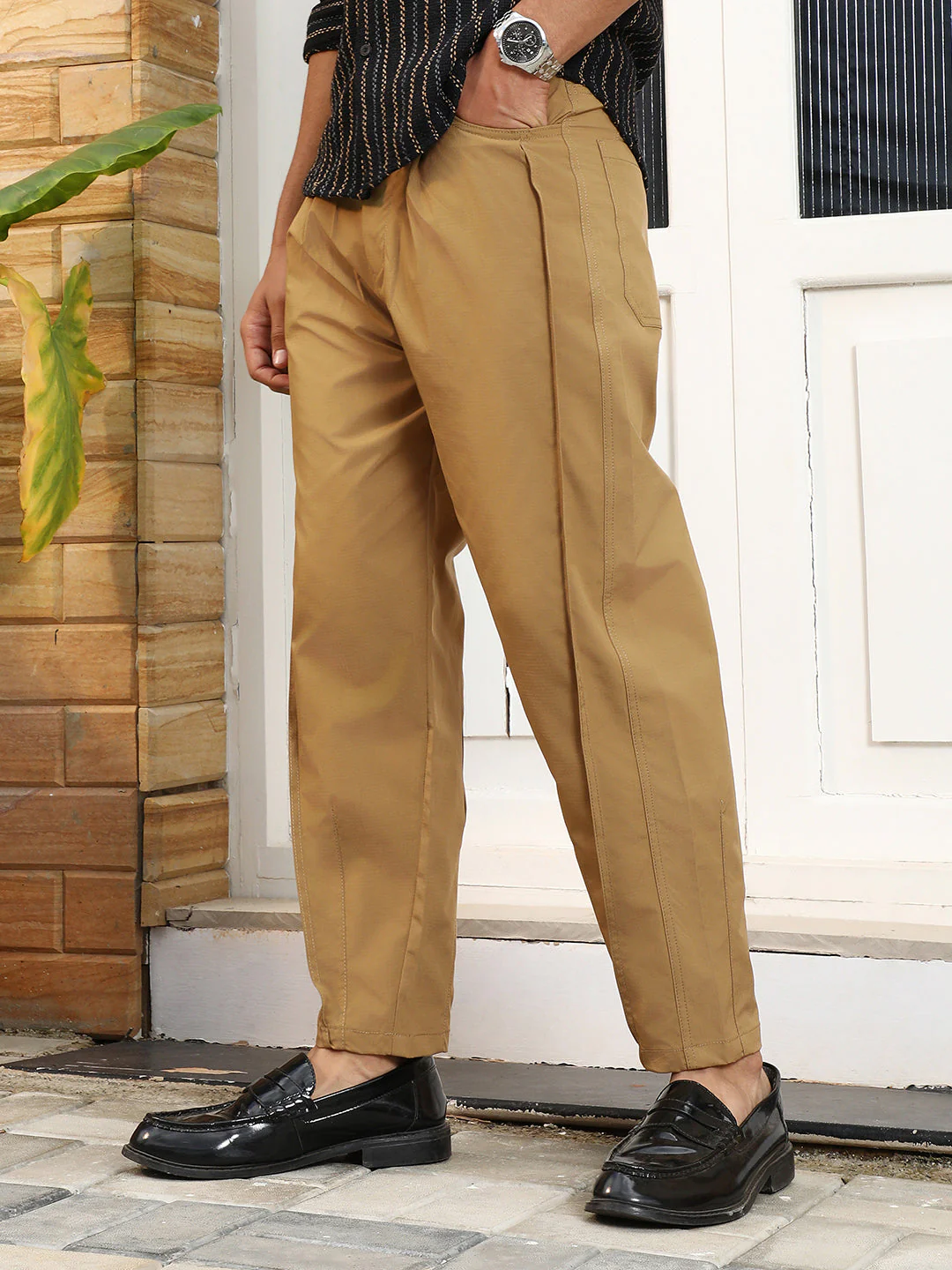 Pleated-Tapered Trousers - Image 3