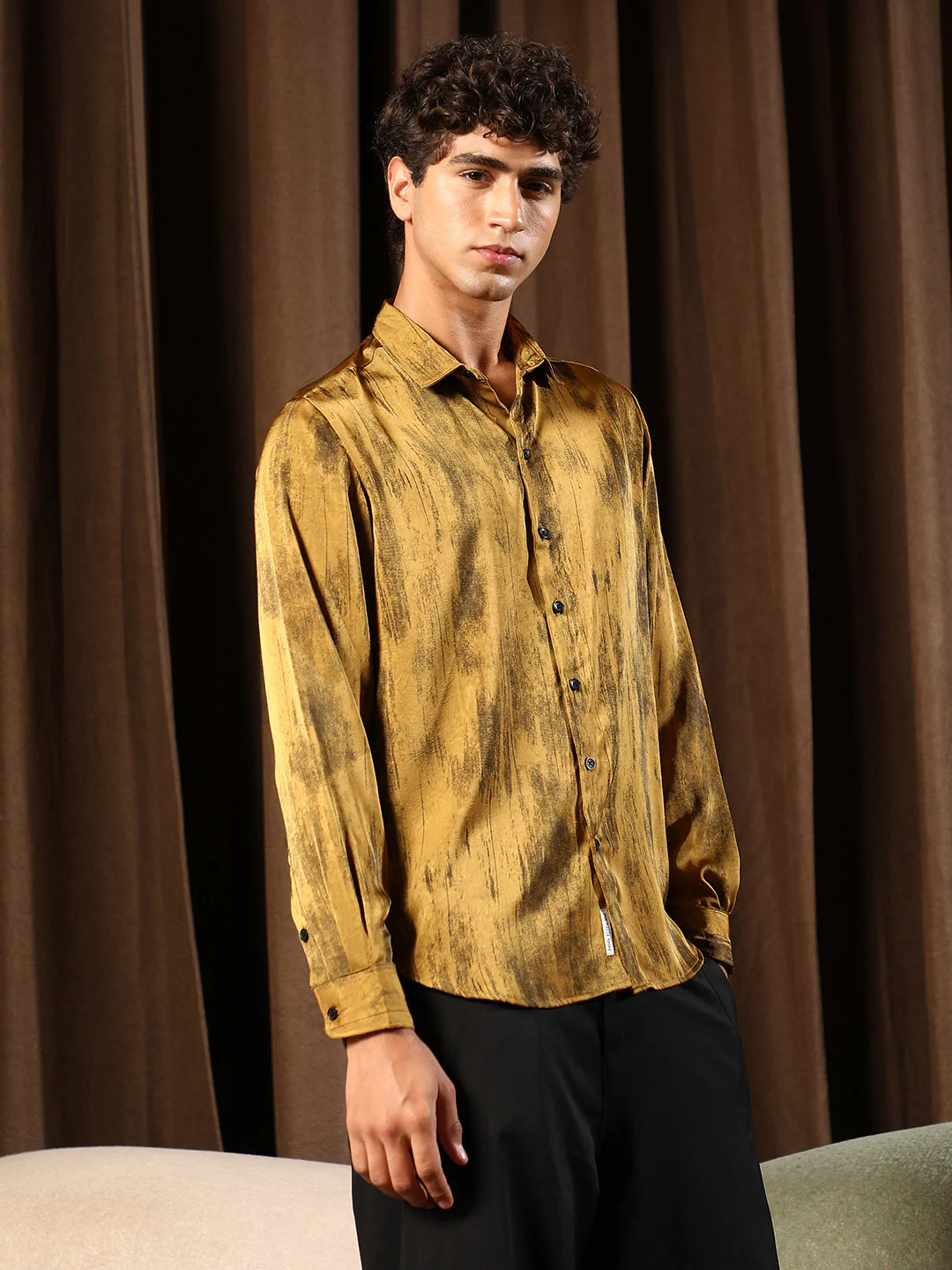 Gleaming-Grazed Satin Shirt - Image 3