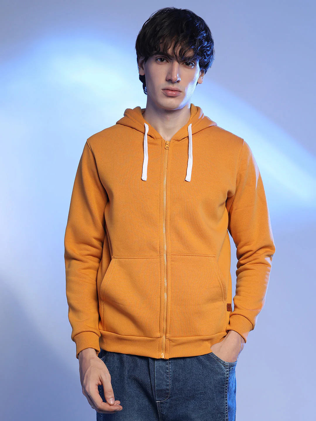 Zip-Front Hoodie With Contrast Drawstring - Image 2