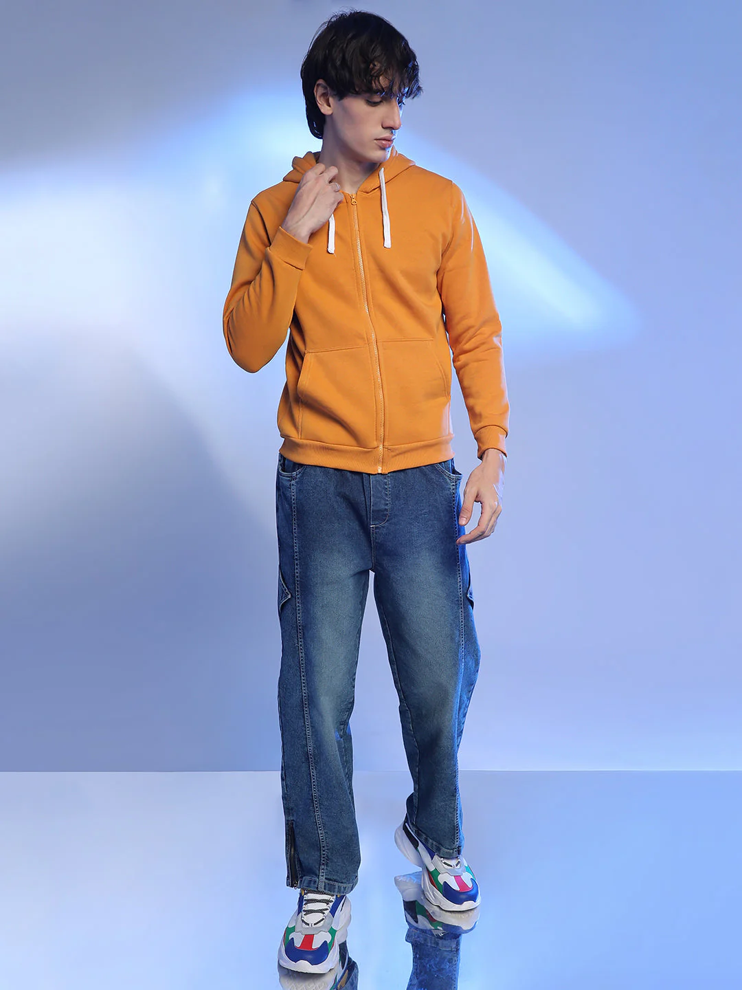 Zip-Front Hoodie With Contrast Drawstring - Image 5