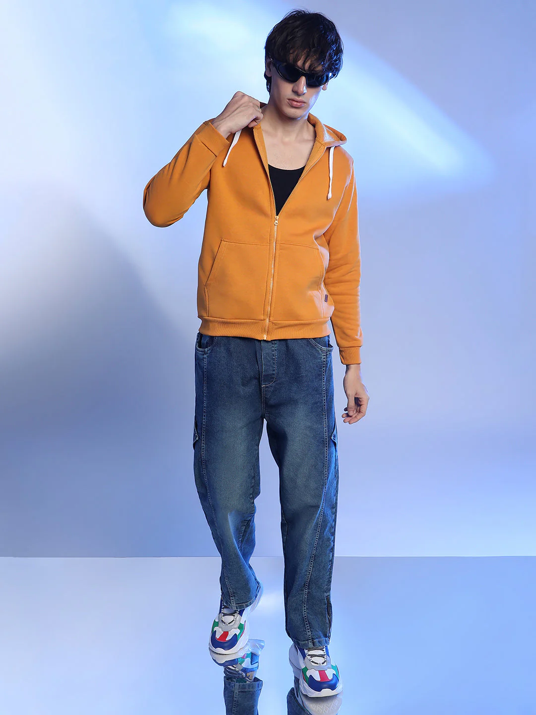 Zip-Front Hoodie With Contrast Drawstring - Image 6