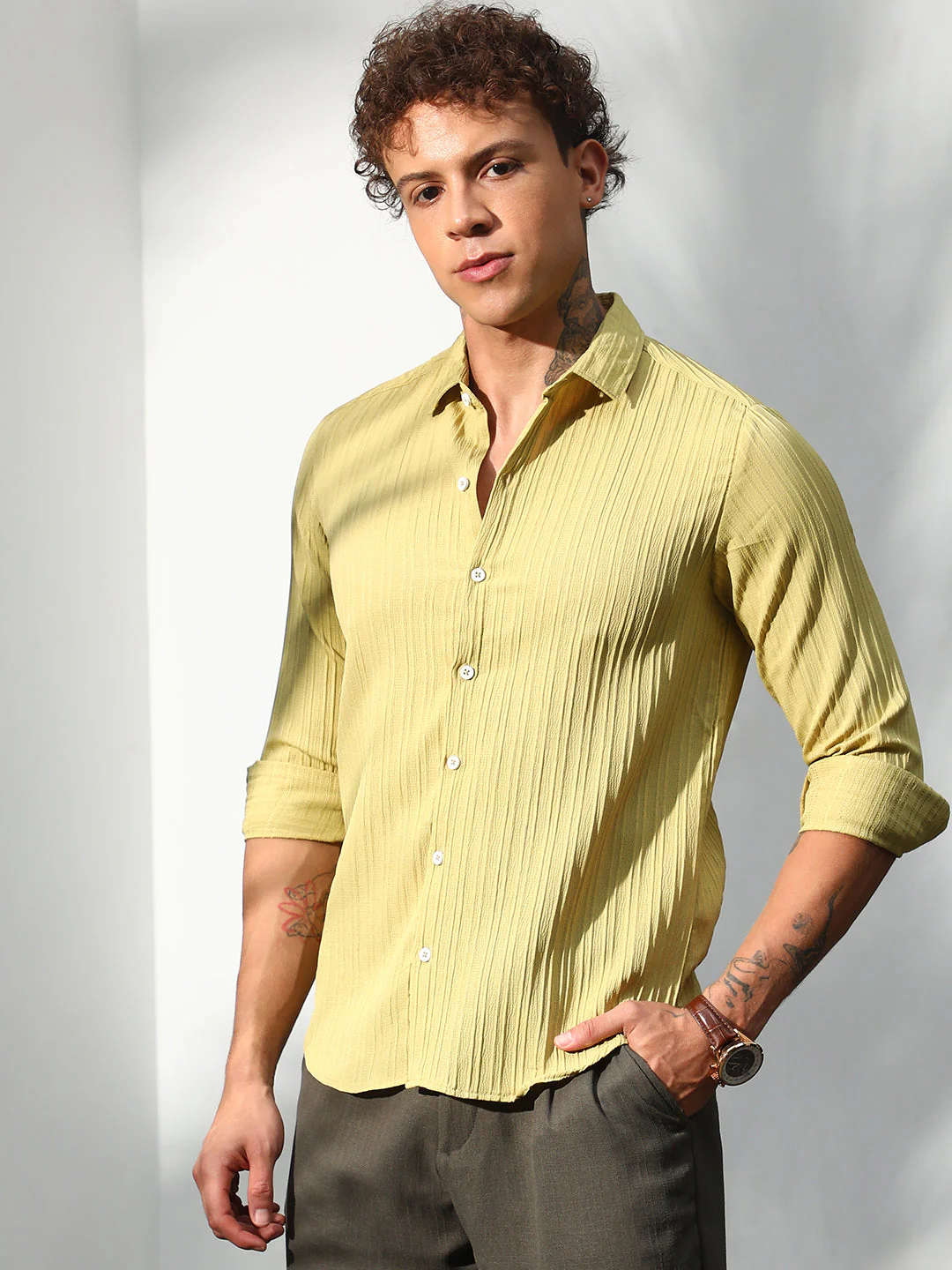 Self-Design Striped Shirt - Image 3
