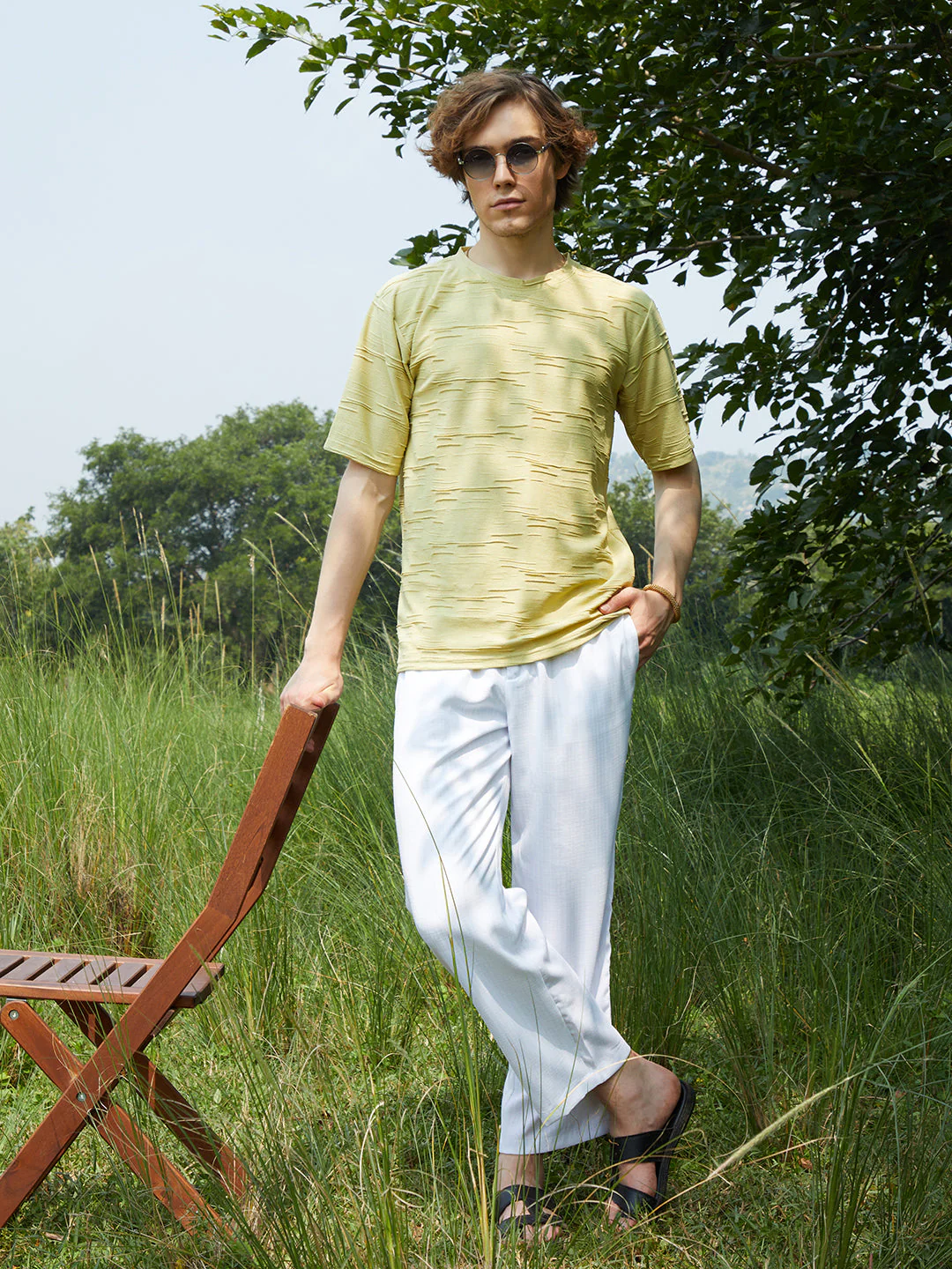 Solid Creased T-Shirt - Image 6