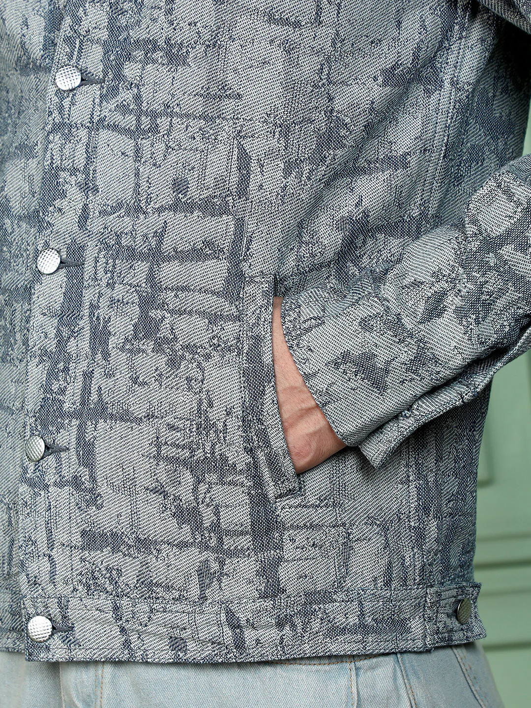 Abstract Jacquard-Denim Jacket - Image 8