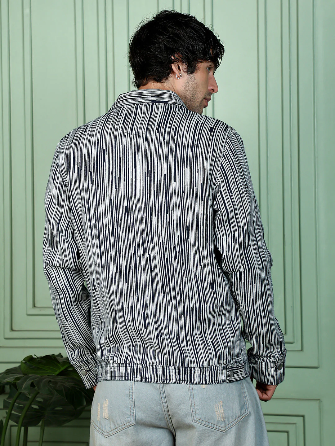Contrast Jacquard-Denim Jacket - Image 4