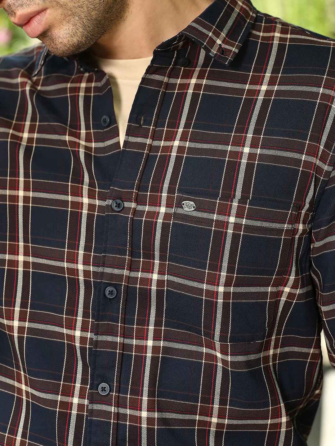 Button-Down Tartan-Plaid Shirt - Image 7