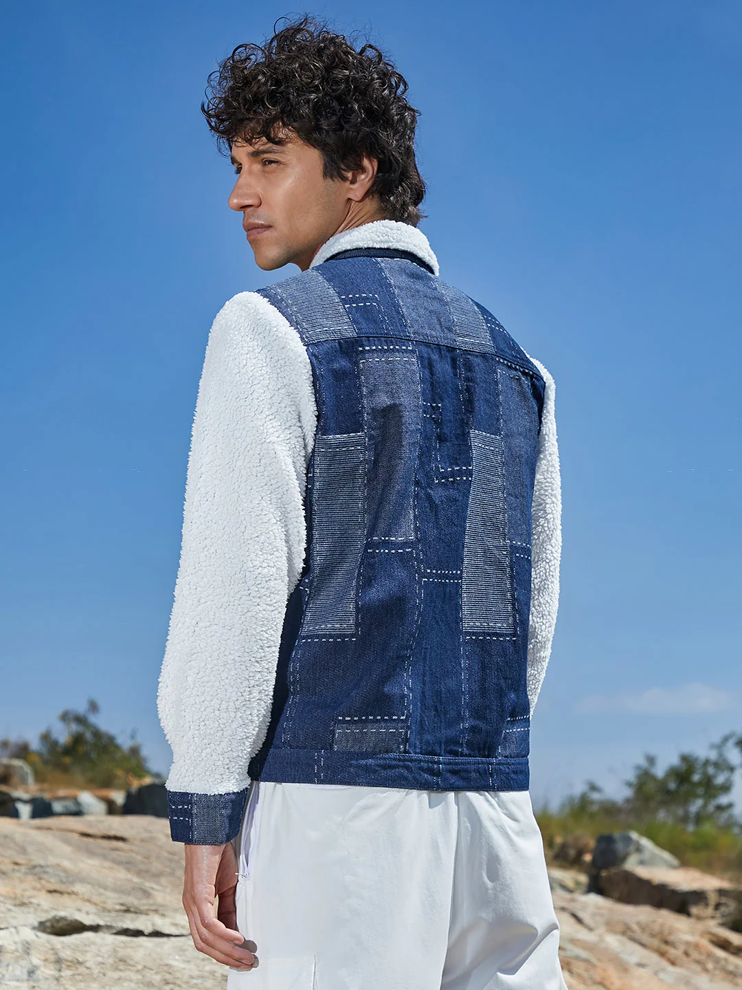 Fleece Block Denim Jacket - Image 4