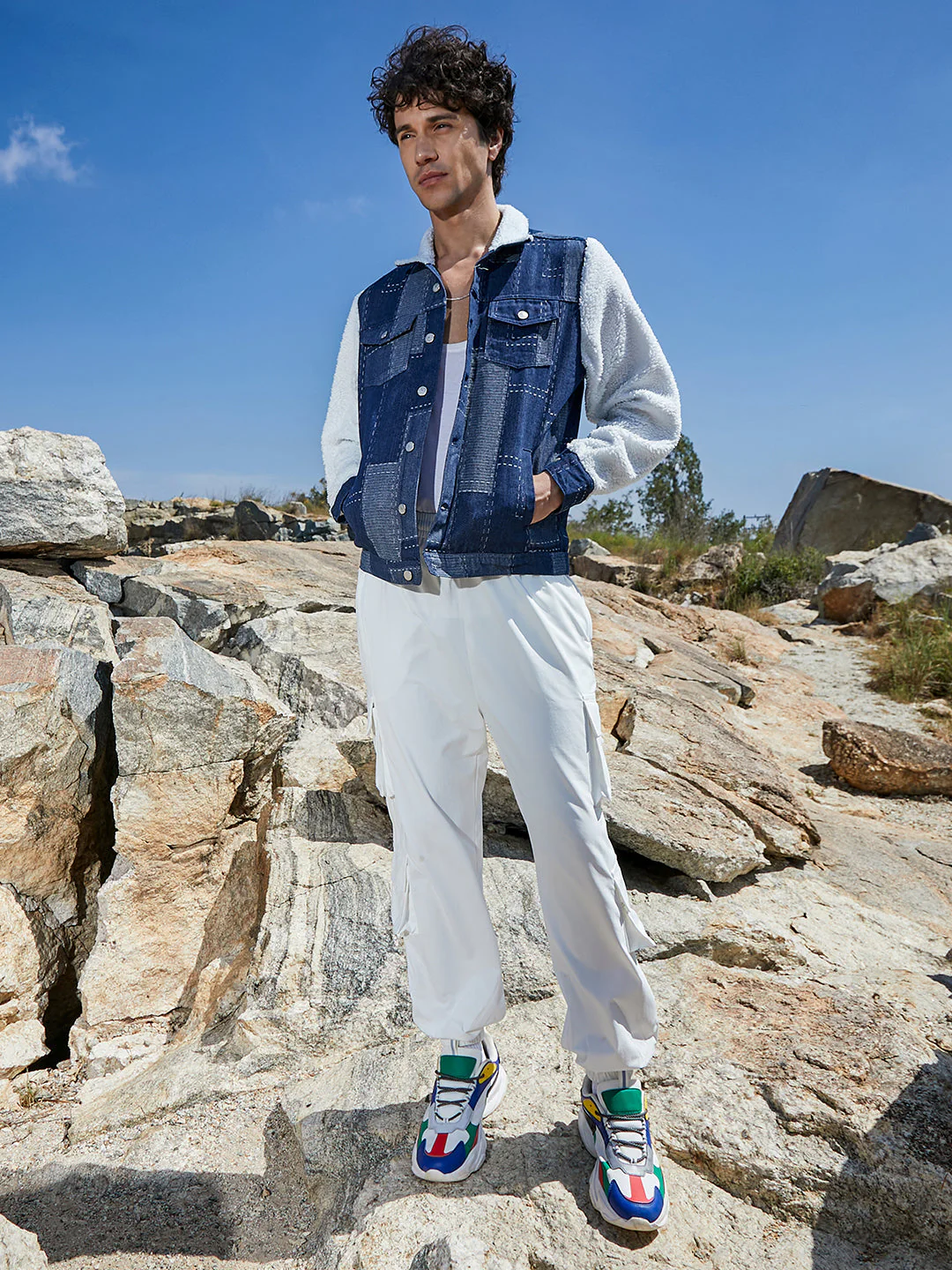 Fleece Block Denim Jacket - Image 5