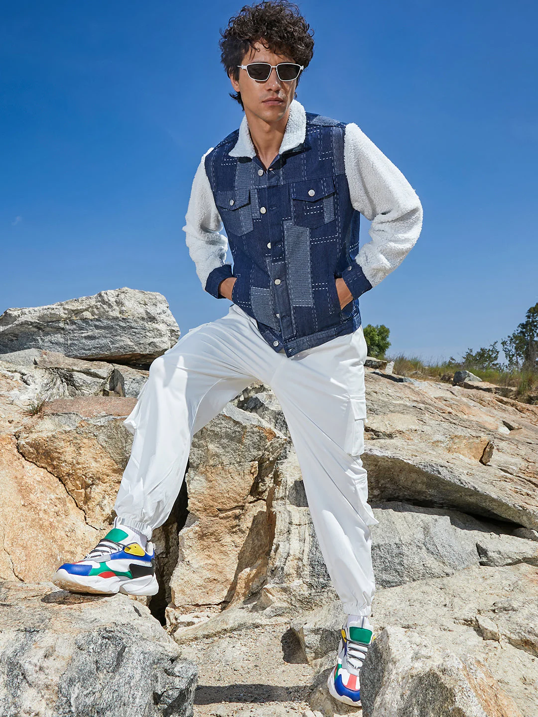 Fleece Block Denim Jacket - Image 6