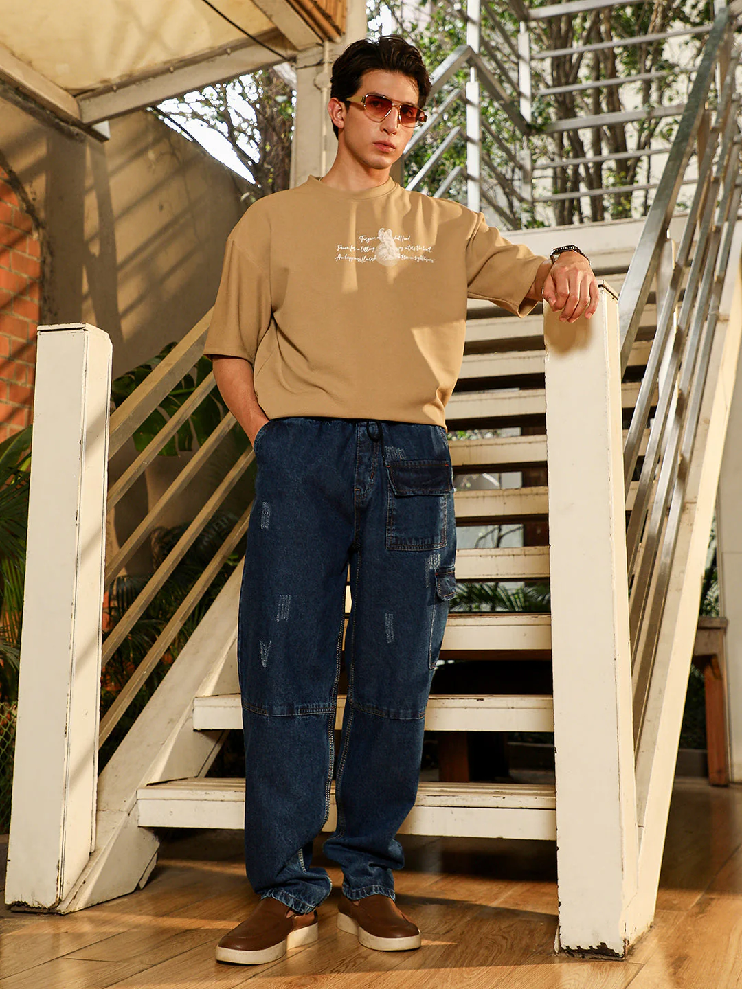 Dark-Wash Utility Denim Jeans - Image 6