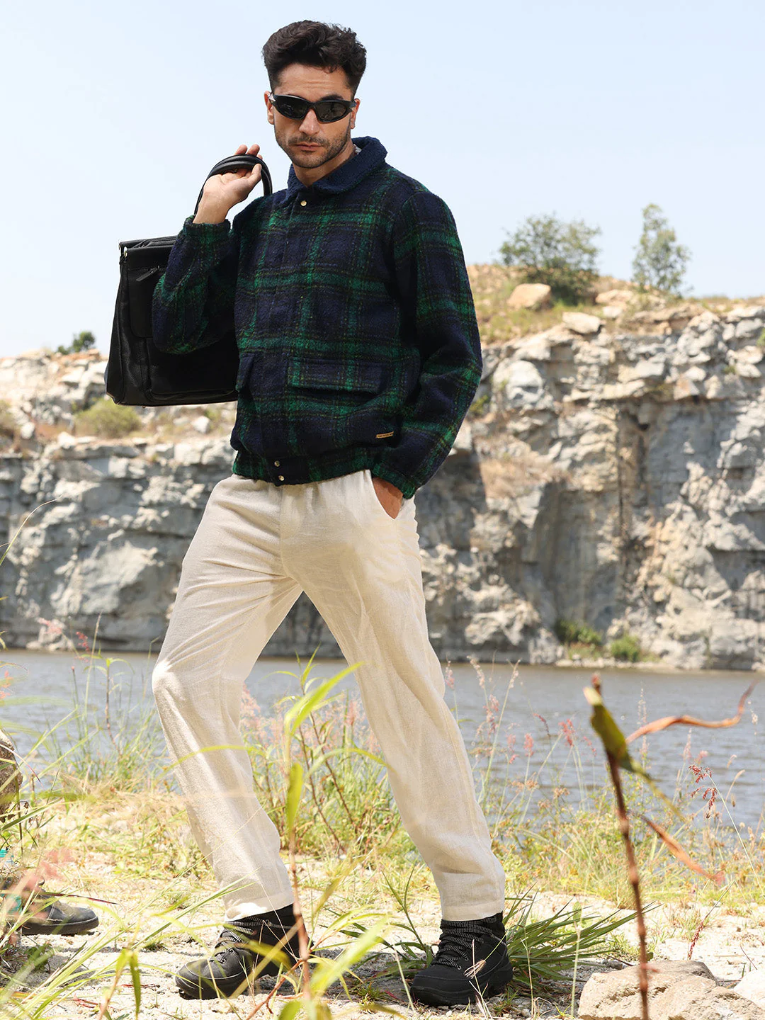 Tartan Plaid Jacket With Fleece Collar - Image 6