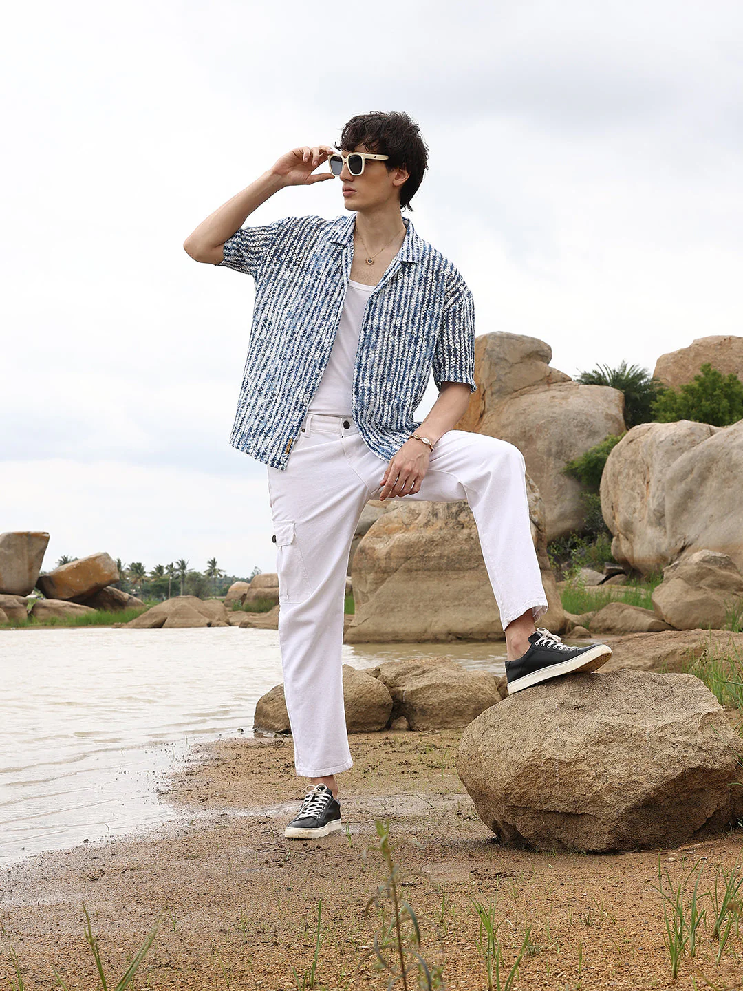 Ombre-Striped Oversized Shirt - Image 6