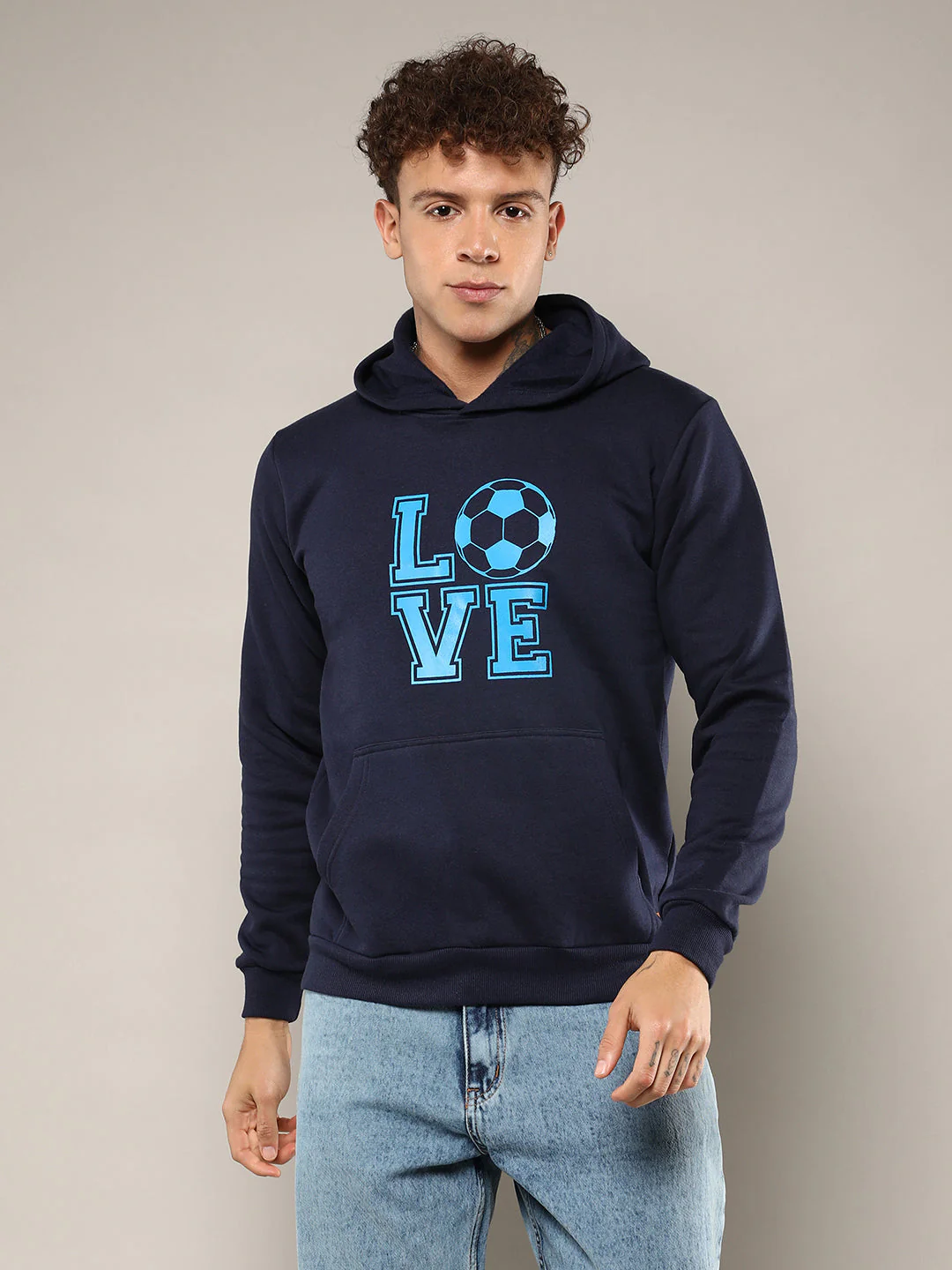 Love Football Hoodie With Kangaroo Pocket - Image 2