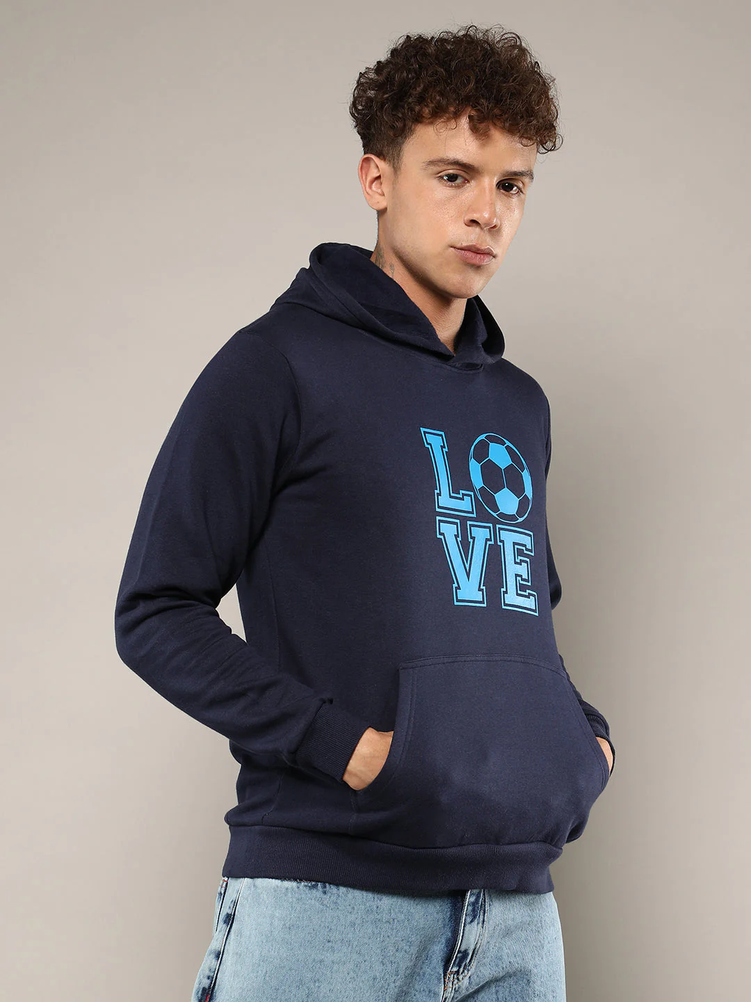 Love Football Hoodie With Kangaroo Pocket - Image 3