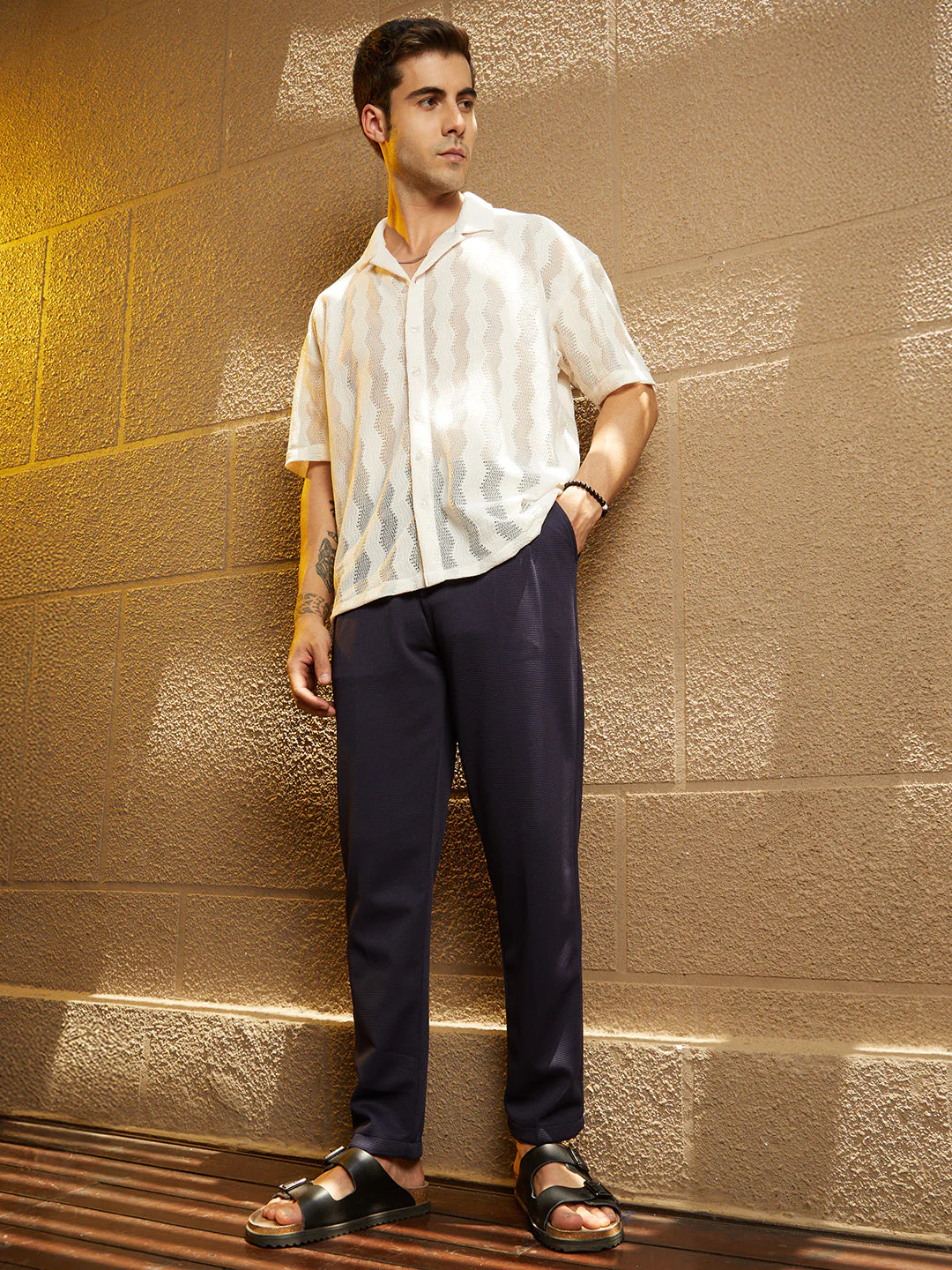 Micro-Waffle Chino Trousers - Image 5