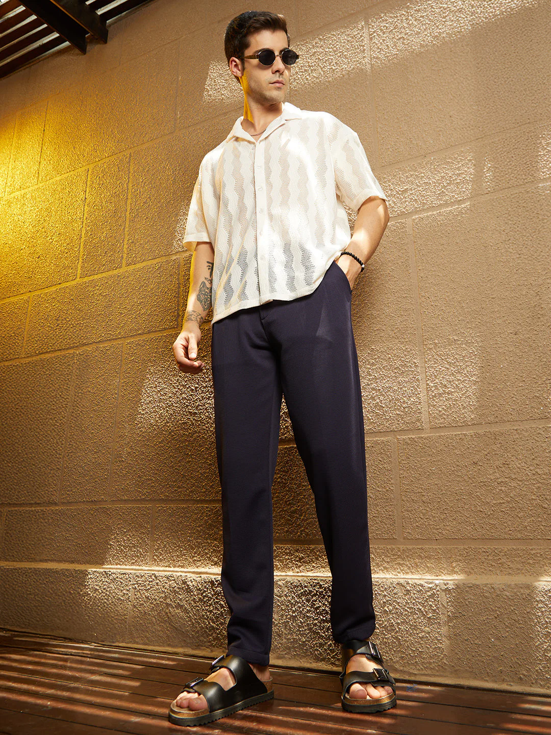 Micro-Waffle Chino Trousers - Image 6