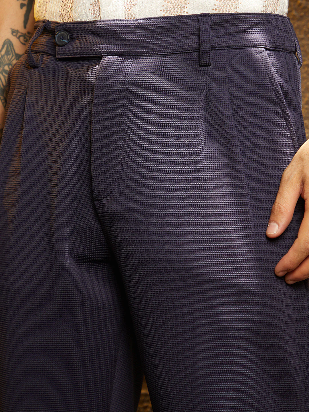 Micro-Waffle Chino Trousers - Image 7