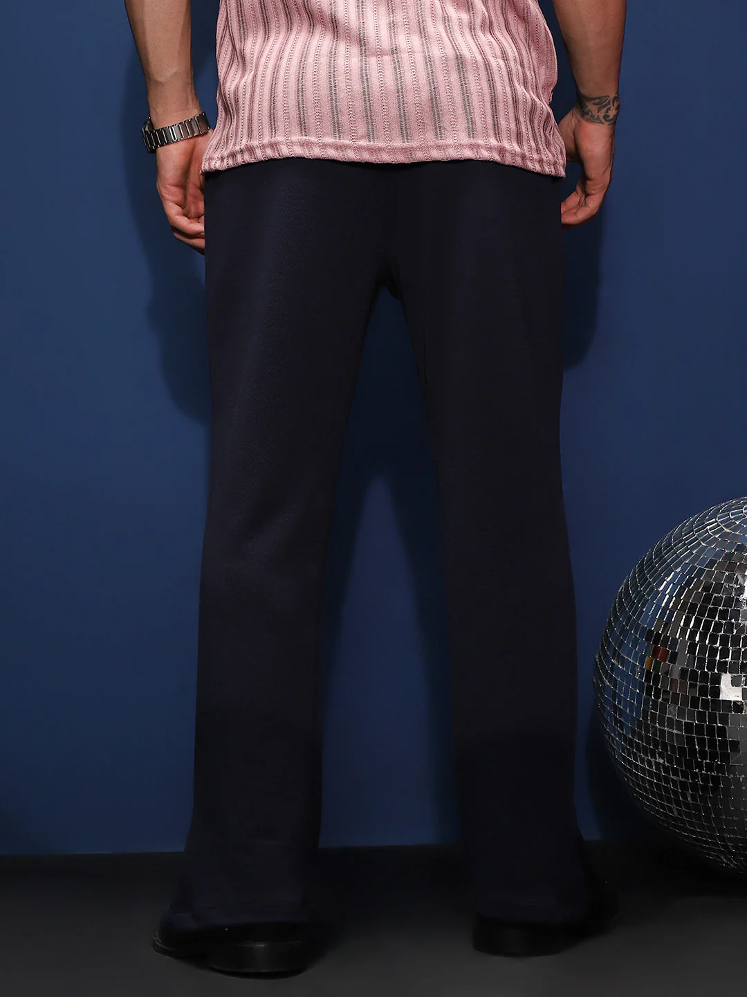 Micro-Waffle Straight Trousers - Image 4