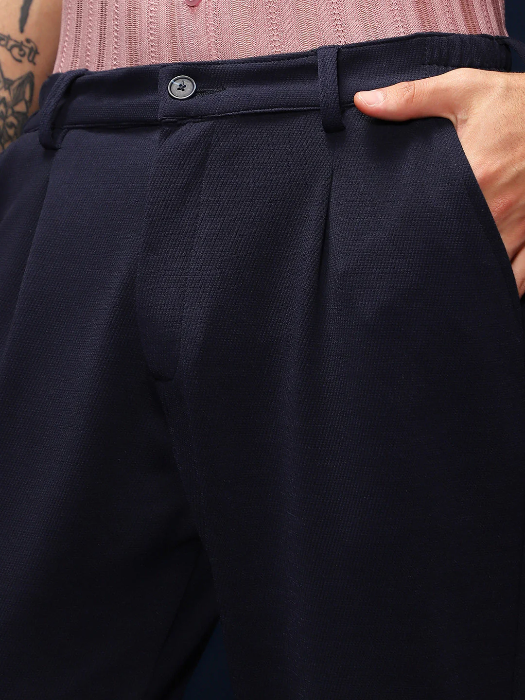 Micro-Waffle Straight Trousers - Image 7