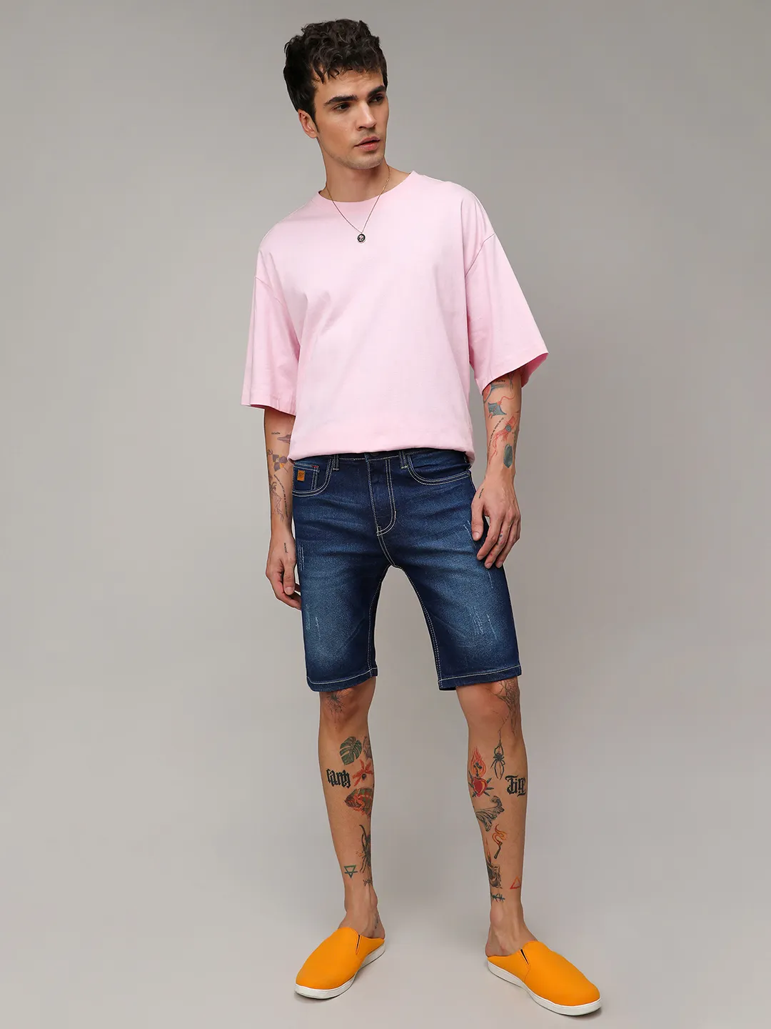 Minimal Distressed Denim Shorts - Image 5
