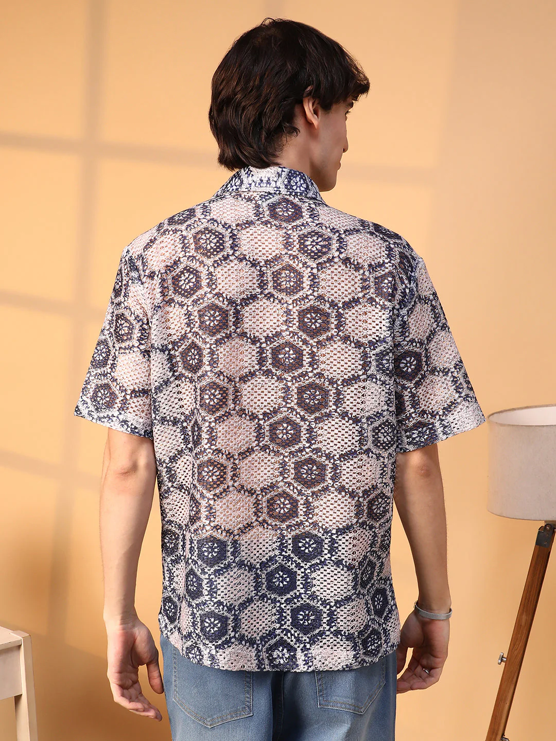 Hexagon Knit Oversized Shirt - Image 4