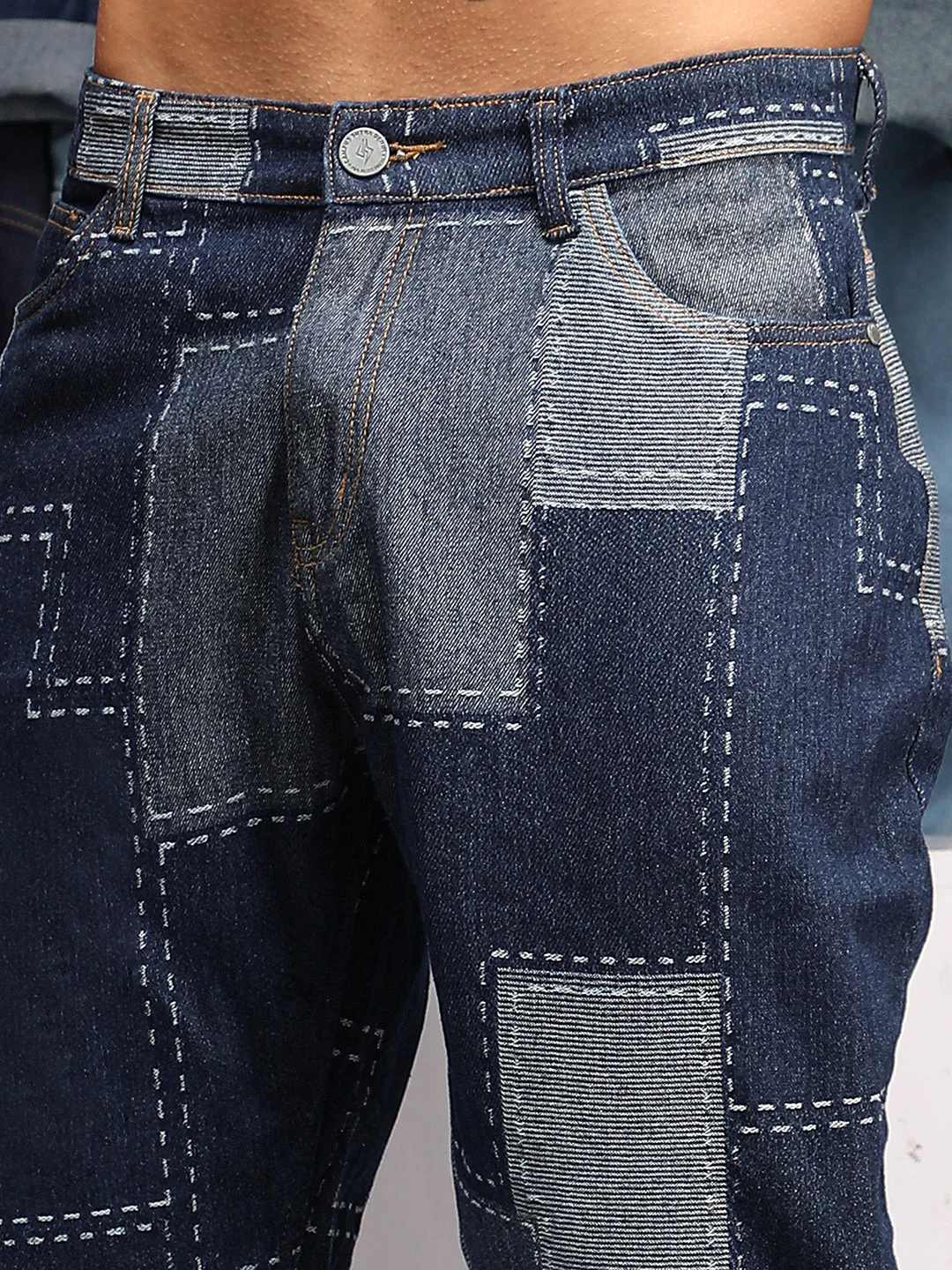 Patched Straight-Fit Denim Jeans - Image 7