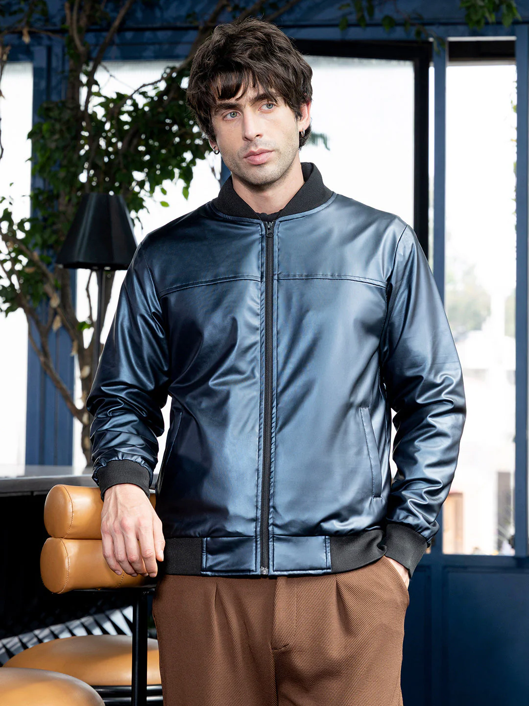Patent-Panel Bomber Jacket - Image 2