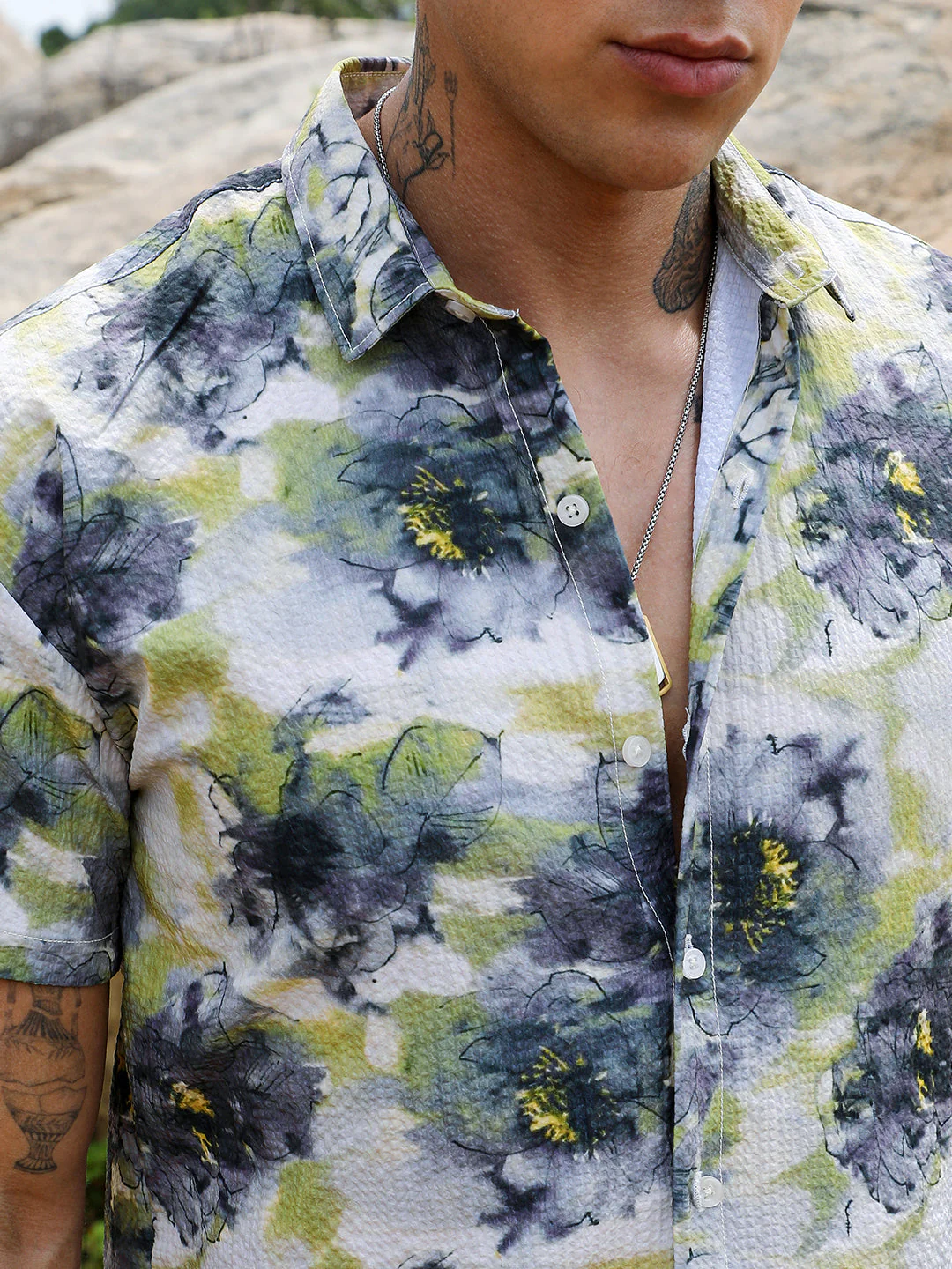 Smudged Botanical Shirt - Image 7